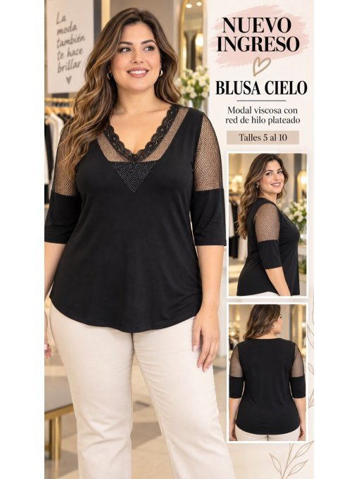 Blusa cielo red con hilo...
